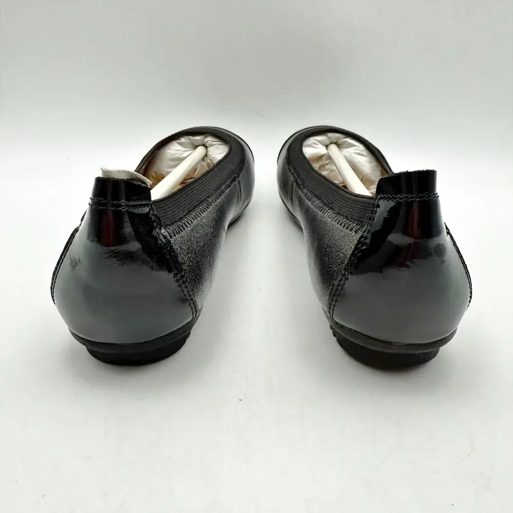 Josef Seibel Women Pippa 07 Ballet Flats EU 36 US 5-5.5 Black Silver Leather NIB